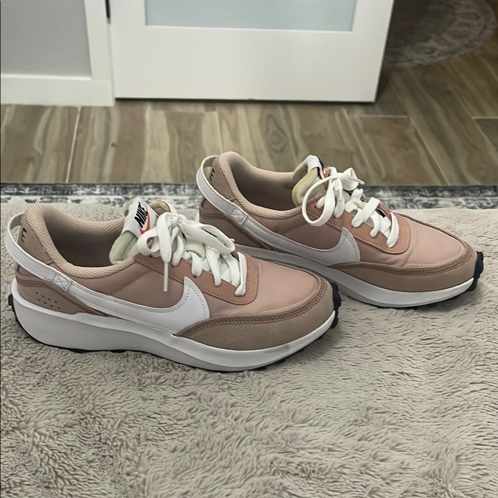 Nike Pink Sneakers with Chunky Sole and White Accents